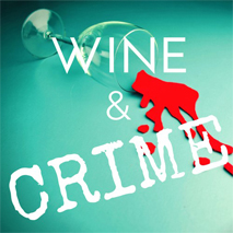Logo with text: Wine & Crime
